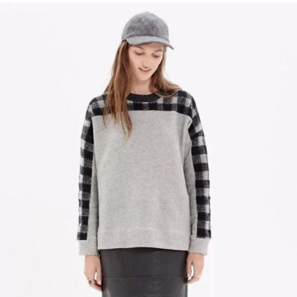 Madewell buffalo check sweatshirt